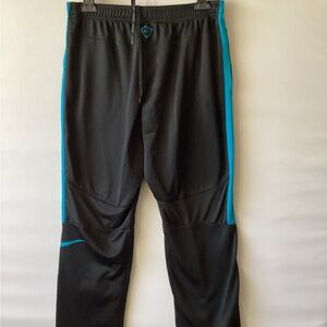 Nike Dri-Fit Black Athletic Pants with Blue Accents